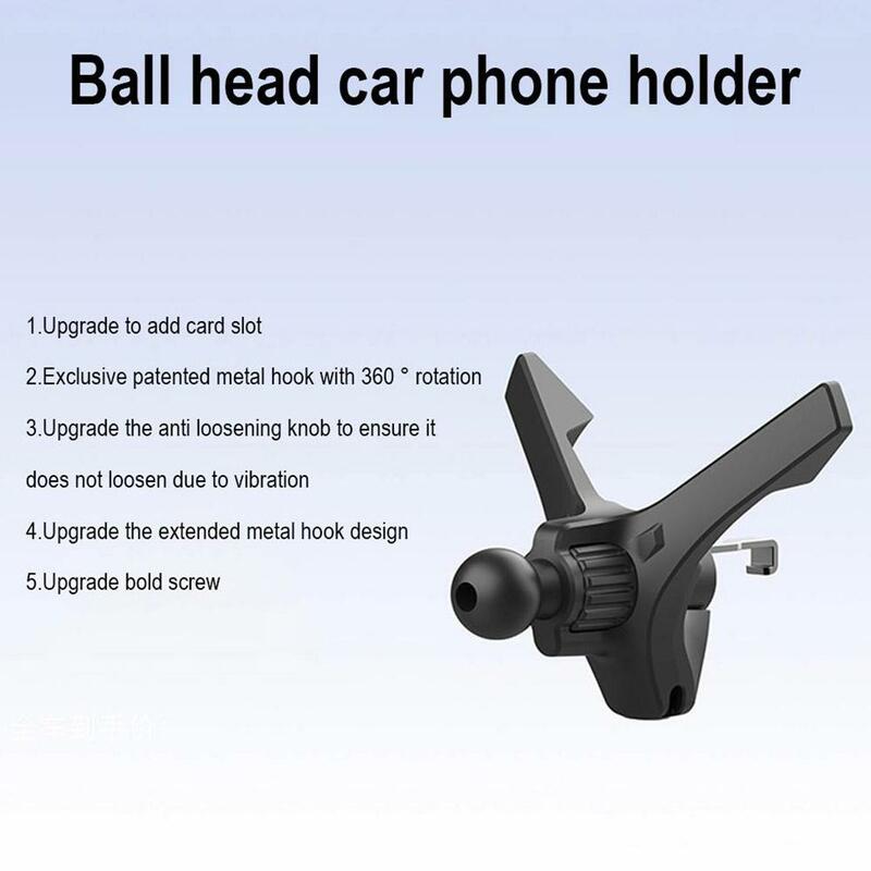 1pcs Car Air Vent Phone Holder Clips Head Air Second-generation Clip Y-shaped Bracket Accessories Hook K7P7