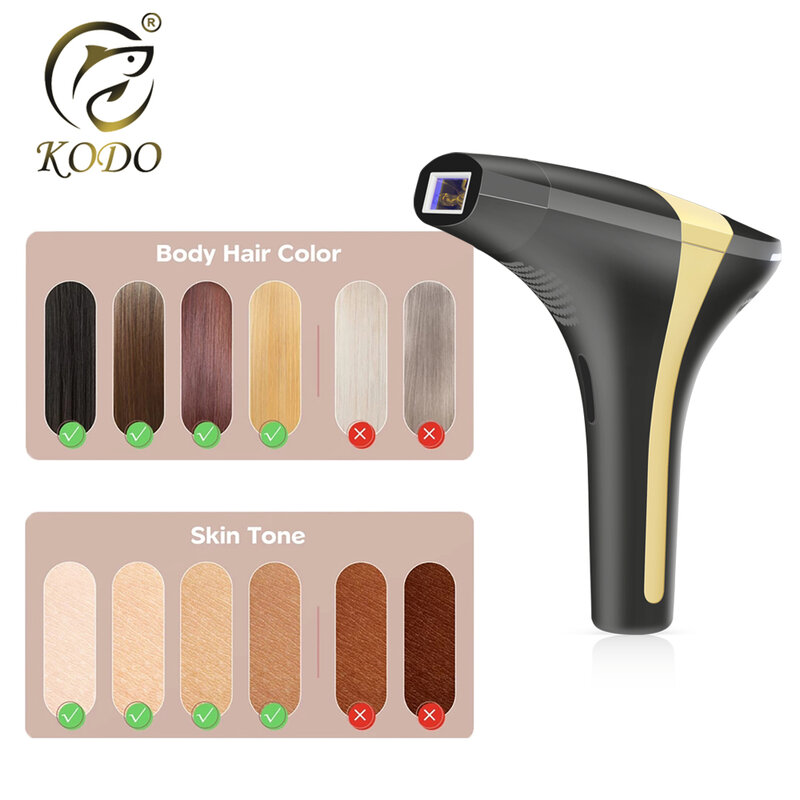 Kodo 2023 nova remoção do cabelo a laser dropshipping venda quente depilador a laser permanente ipl indolor fotodepilador biquíni rosto e corpo