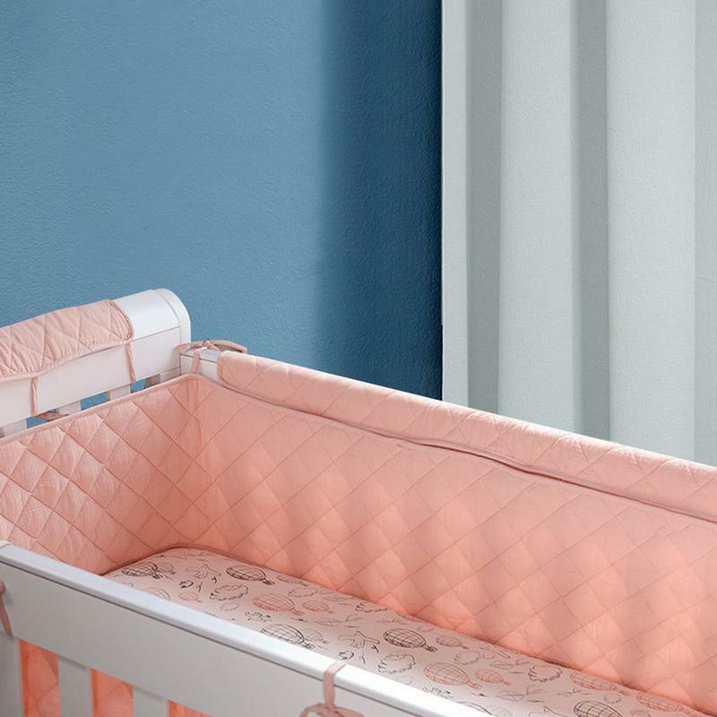 Bantalan Bumper bayi, tempat tidur bayi aman bernafas ramah kulit pelindung tempat tidur anti-jatuh perlindungan samping tempat tidur anak-anak