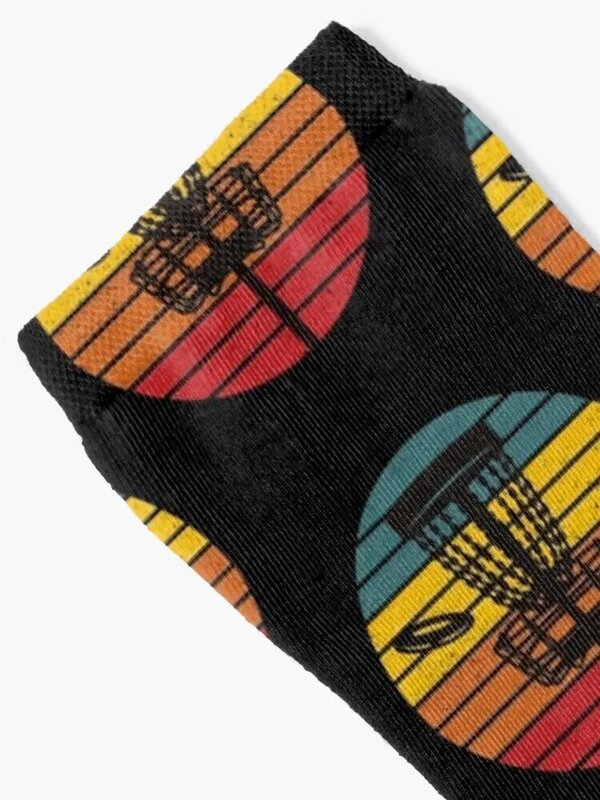Disc Golf Korb Ketten Retro Sonnen untergang Socken Söckchen Basketball Socken