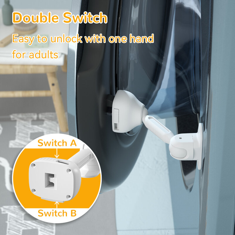 SAFELON-cerradura de seguridad para lavadora, soporte de puerta de lavadora y secadora de carga frontal, 2 piezas