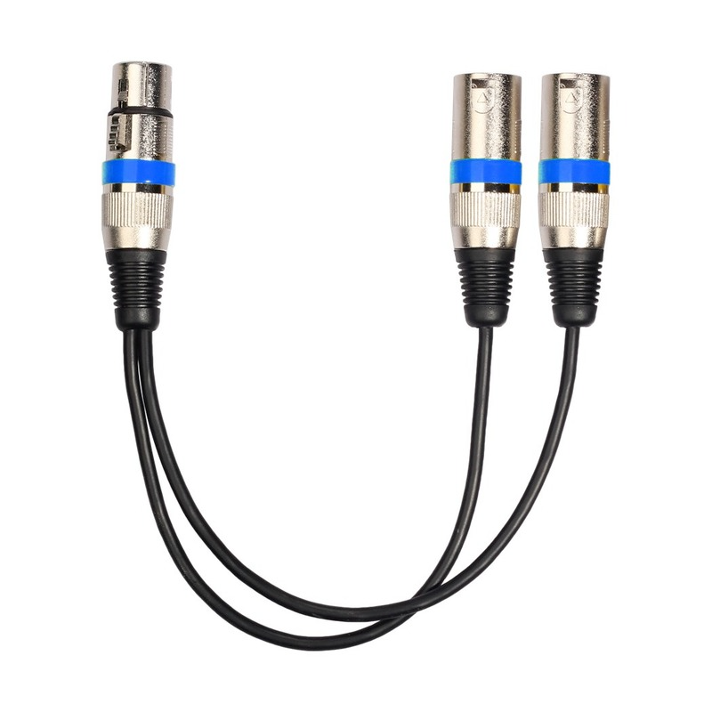 3Pin XLR żeńskie gniazdo do podwójnej 2 wtyk męski Y Splitter 30cm przewód kabel Adapter do głośnik wzmacniacz miksera słuchawkowego