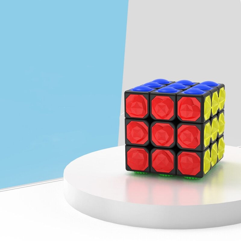 YongJun YJ-Stickerless Finger Touch Magic Cube, jogo de quebra-cabeça 3x3, presente cego para crianças, brinquedo infantil