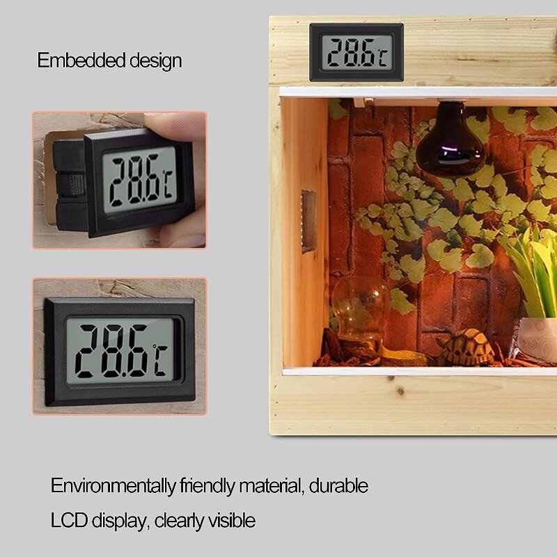 LCDデジタル温度計,防水水族館温度計,正確な魚のタンク,プローブ付き温度測定ツール (バッテリーなし)