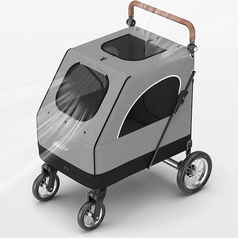 Foldable Stroller for Large Dog, Outdoor Pet Cart, Lightweight Transport Trolley, Cat and Animal, Companion