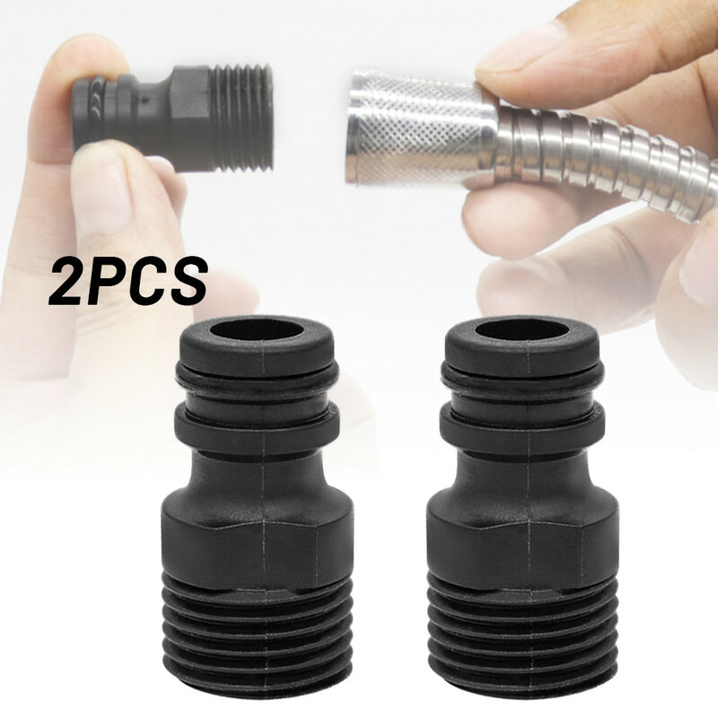 2PCS Threaded Tap Adaptor 1/2" BSP Garden Water Hose Quick Pipe Connector Fitting Garden Irrigation System Parts Adapter