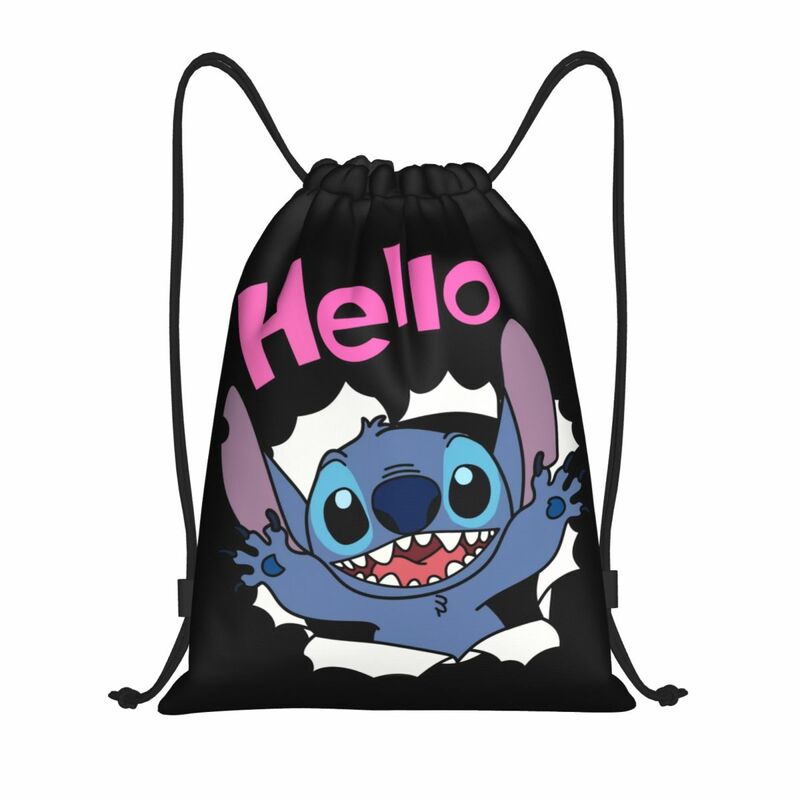 Custom Stitch Anime Drawstring Bags Women Men Portable Gym Sports Sackpack Training Storage Backpacks