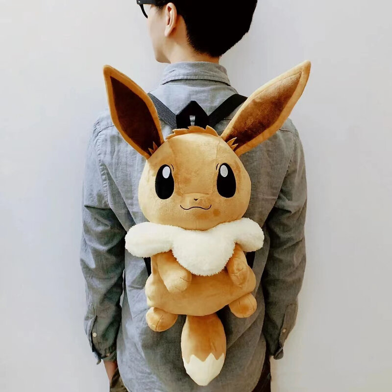 Mochila de Pokémon Kawaii de estilo japonés, bolsa de felpa, Gengar, Eevee, Snorlax, mochila escolar, accesorios de Cosplay, regalos de moda