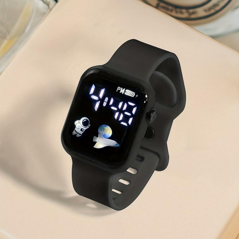 Cyfrowy zegarek LED stylowy kwadratowy, odporny na wstrząsy sportowy Design pasek zegarka z dokładnym cyfrowym zegarkiem studenckim