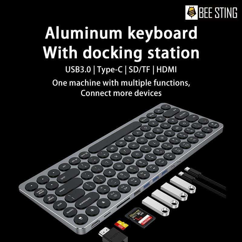 Tastiera retroilluminata con Dock di espansione HUB TypeC USB-C HUB Docking Station adattatore Multi USB 3.0 per