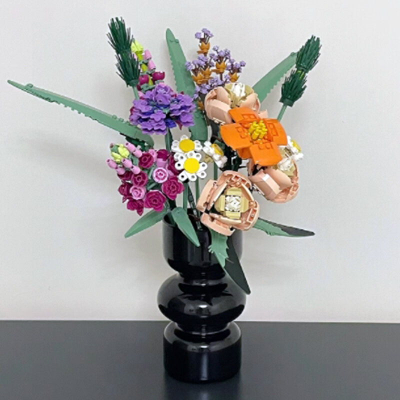 756 stücke romantische Rosen blume DIY Blumenstrauß dekorative Baustein Ziegel Spielzeug kompatibel Valentinstag Geschenk für Freundin