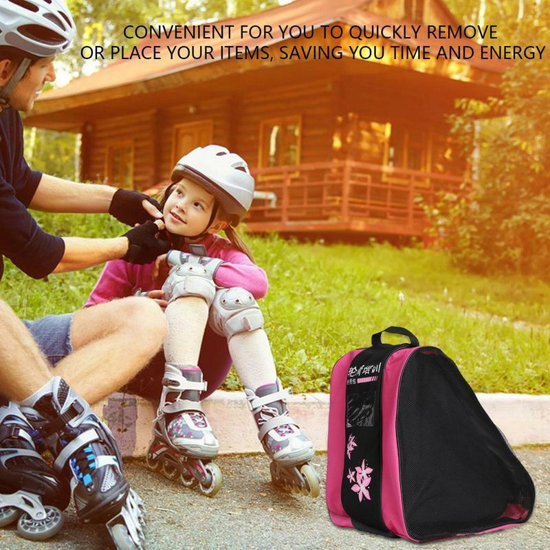 Bolsa para zapatos de patinaje para niños y niñas, bolsa impermeable para patines de hielo, tres compartimentos para entrenamiento