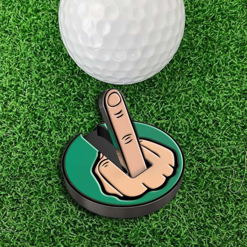 Funny Middle Finger Golf Ball Marker Gifts Metal Removable Golf Caps Clips Golf Ball Position Mark Golfer