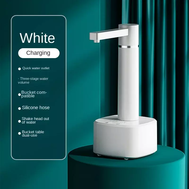 Dispenser air otomatis pintar, pompa air listrik USB 3 gear dengan dudukan pintar untuk dapur rumah