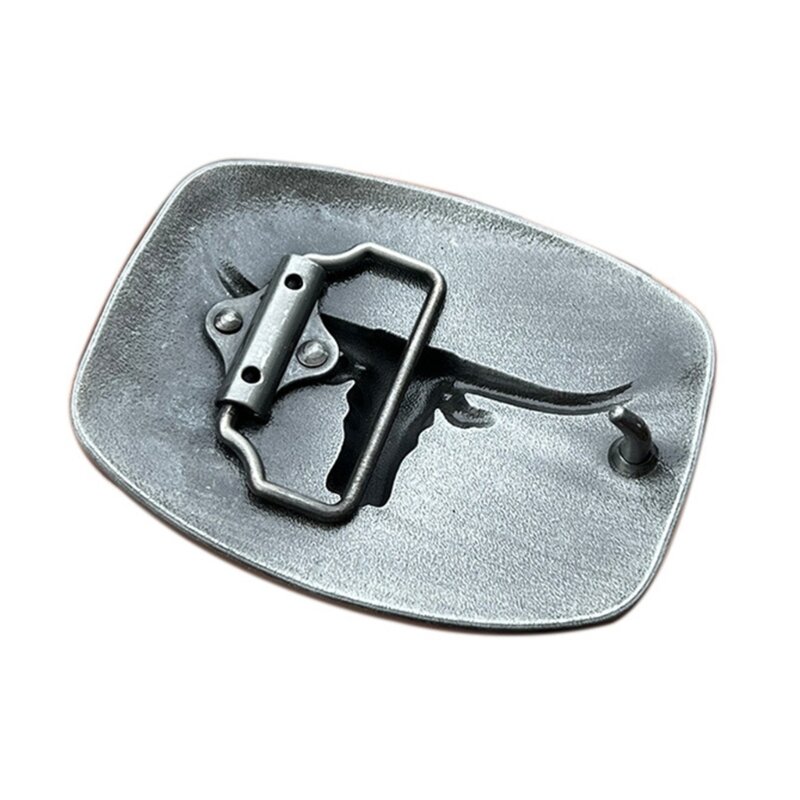 Cinturón de hebilla con patrón de relieve creativo, componentes de bricolaje, hebilla de cinturón de Metal estilo Western Heavy