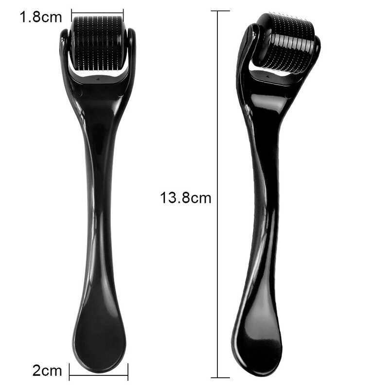 Drs 540 derma rolo de titânio para o crescimento do recrescimento do cabelo da barba mesoroller rosto máquina cuidados com a pele preto microniddle agulha rolo