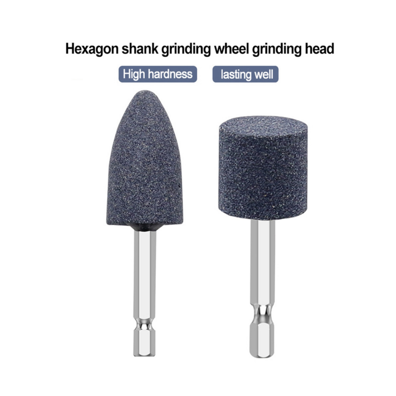 Two-Piece Grinding Wheel with Hexagonal Handle Conical Electric Grinding Head Brown Corundum Grinding Head