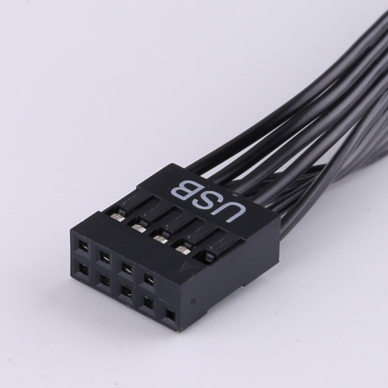 Varón 9 pines del cable extensión del USB 9pin 2.0 del frente placa base del ordenador a