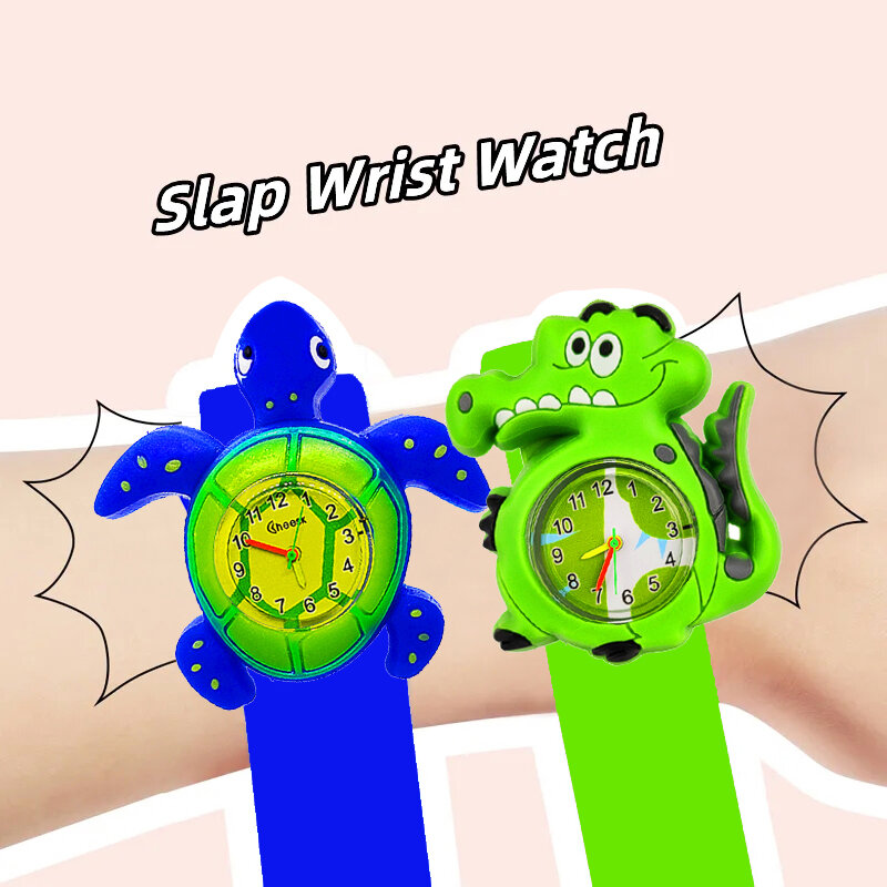 Baby Verjaardagscadeau Kinderen Speelgoed Horloges Cartoon Waterdieren Armband Kids Klap Horloges Voor Jongen Meisje 2-15 Jaar Oude Klok
