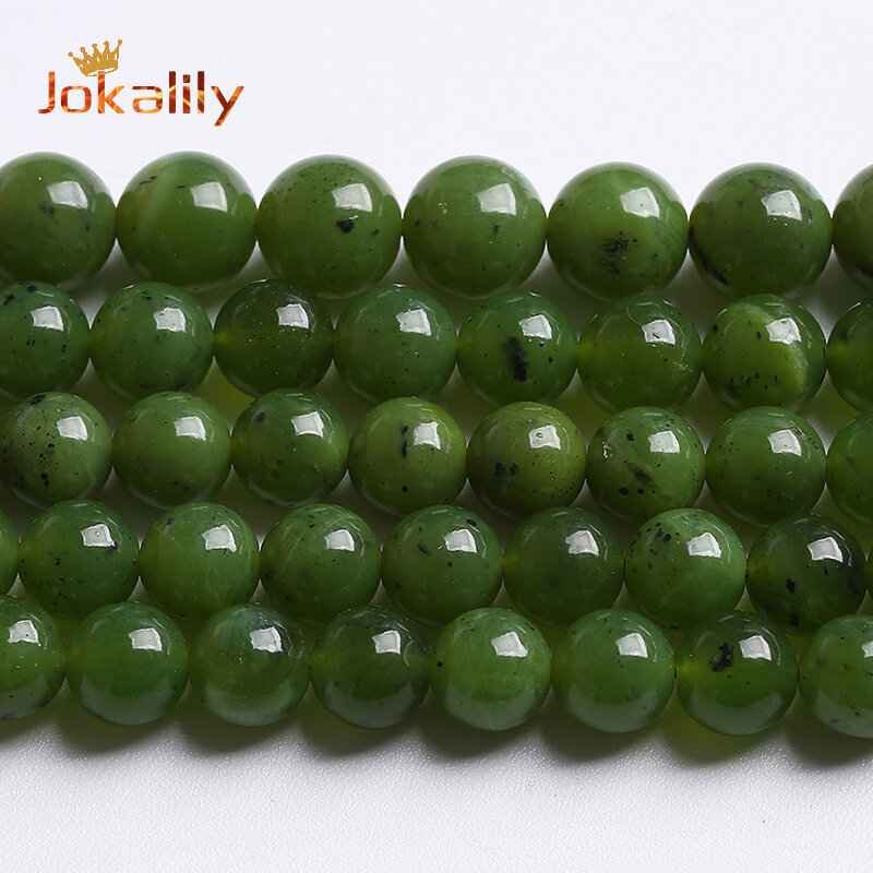 Natural canadá jade contas de pedra preciosa aaaaa qualidade pedra redonda solta contas para fazer jóias diy pulseira acessórios 6 8 10 12mm