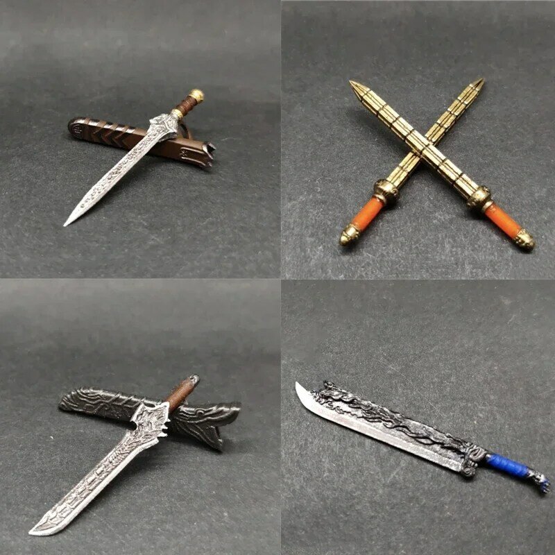 Ancient Chinese Style Knife Sword Weaponry Game Props Weapons For Mini Dolls Figures Building Blocks Bricks Toy Christmas Gift