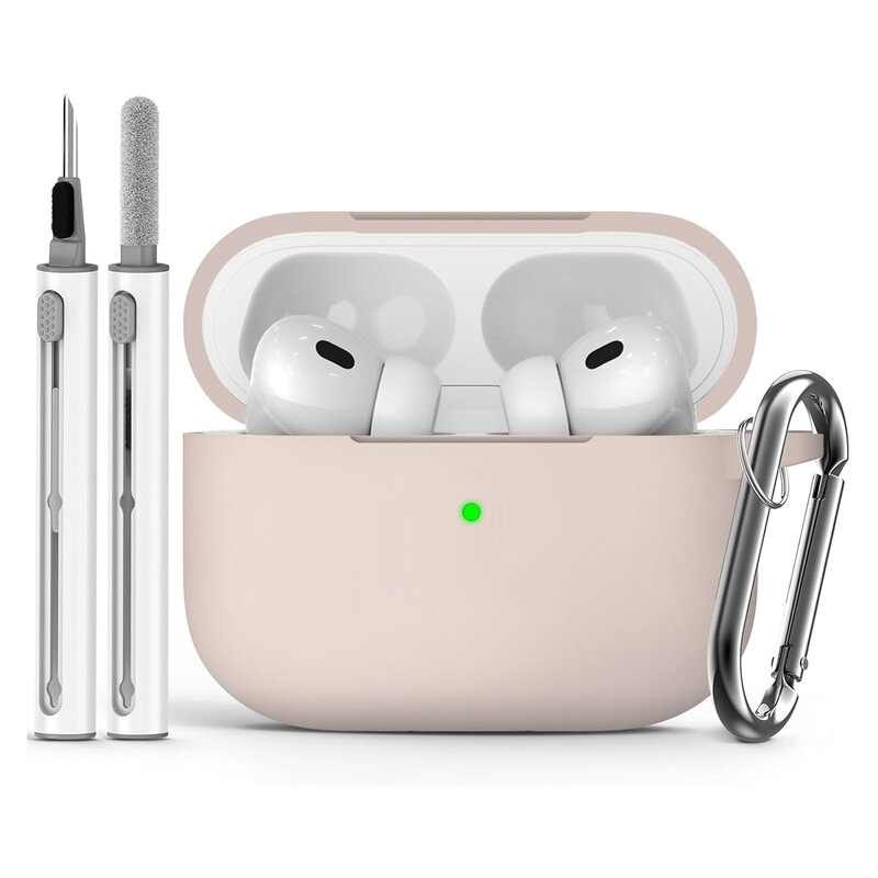 AirPods Pro Case Cover with Cleaner Kit,Soft Silicone Protective Case for Apple AirPod Pro 2nd/1st Generation Case for Women Men