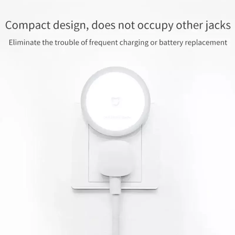 Xiaomi Mijia Smart Plug-in LED, Sensor lampu malam Mode sentuh lampu malam sensitif Sensor cahaya koridor kamar tidur kontrol sentuh