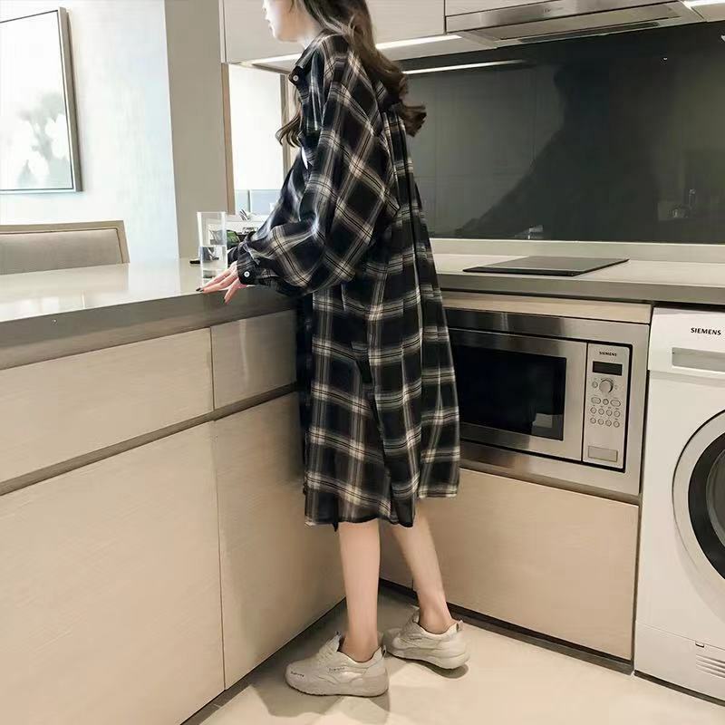 Shirts Women Casual Vintage Spring Plaid Single Breasted Daily Simple All-match Streetwear Fashion Youthful Chic Students Cozy
