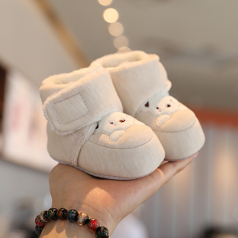 Winter New Cute Cartoon Baby Booties Boy Girl Boots Cotton Soft-Sole Non-Slip Warm Toddler First Walkers Infant Crib Shoes