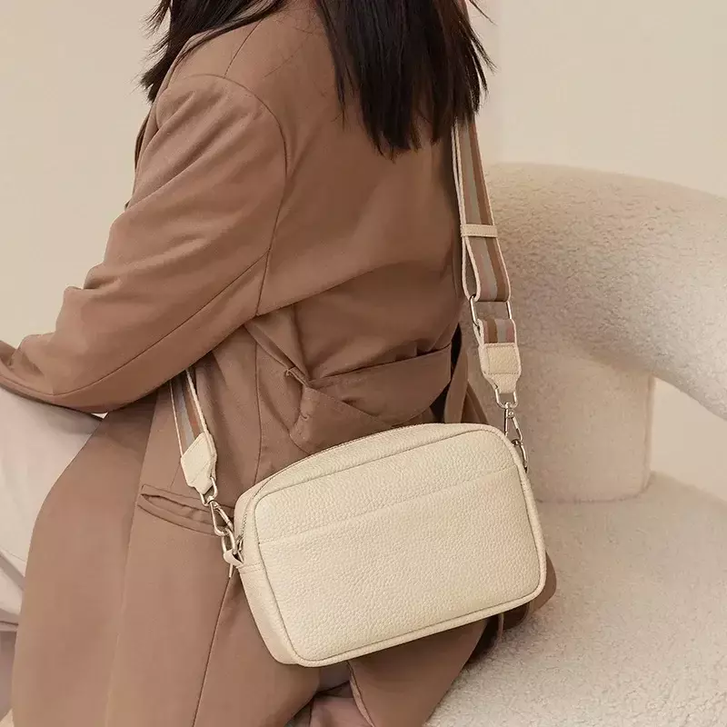 حقيبة جلدية متقاطعة مع الجسم للنساء ، محفظة صغيرة ، تصميم فاخر ، حقائب يد نسائية ، غلاف بسيط ، هاتف ، LW019