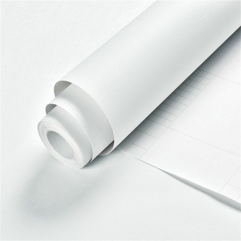 Pellicola decorativa fai da te bianca pura PVC autoadesivo impermeabile antiolio carta da parati in vinile cucina Livring Room decorativo Wall Sticker