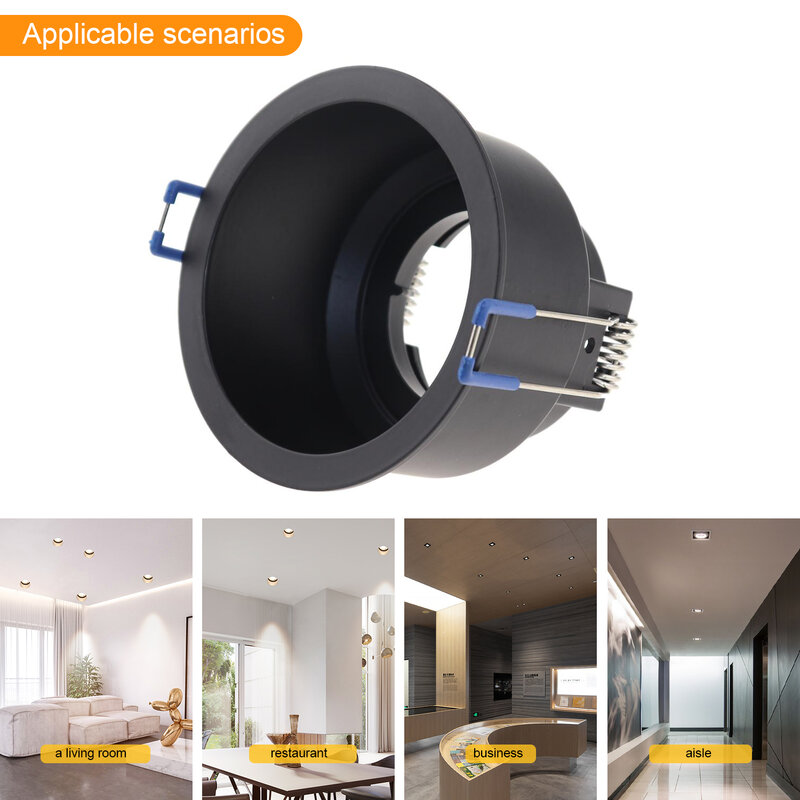2 sztuk/partia pierścienie sufitowe żarówki halogenowe LED wpuszczone sufitowe okrągłe aluminium GU10 MR16 oprawa do oświetlenia domu