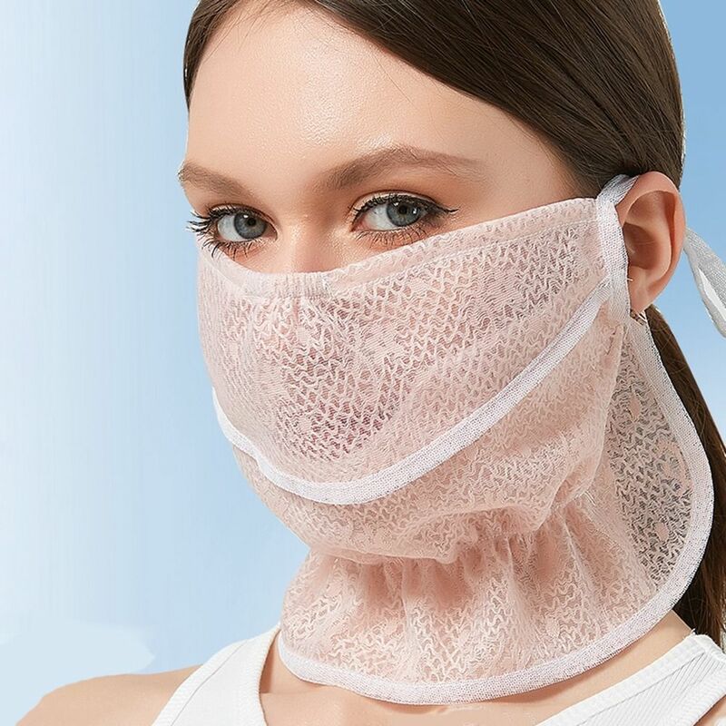 Lenço elástico de proteção no pescoço para mulheres, lenços faciais ao ar livre, véu protetor solar anti-uv, verão