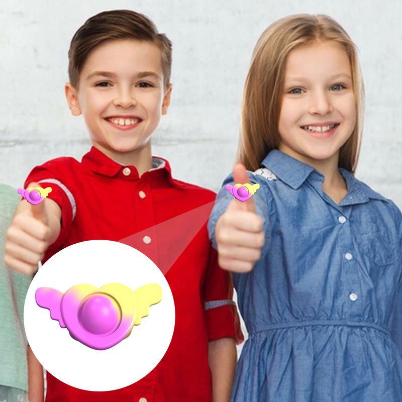 Silicone Sensory Fidget Ring Spinner para crianças e adultos, Finger Toy, Hand Spinner