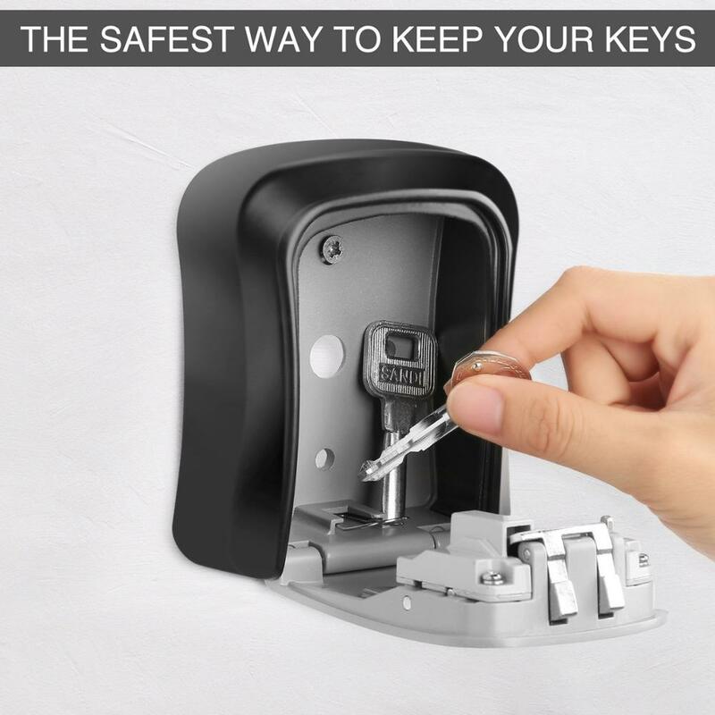 ตู้นิรภัยเก็บกุญแจกล่อง Weatherproof 4กลางแจ้ง Key Security กล่องเก็บกล่องล็อคกุญแจติดผนังอะลูมินัมอัลลอยพลาสติก