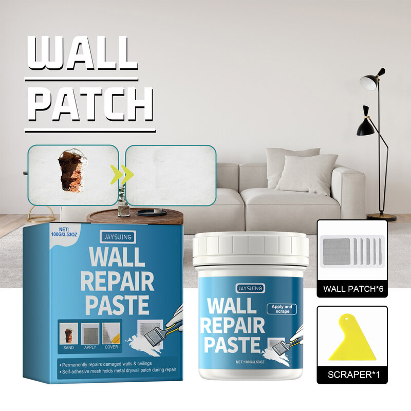 White Wall Repair Paste Kit, consertando Reparação Drywall, pintura Mouldproof, furos de secagem rápida, descamação Gap, Home Renovação