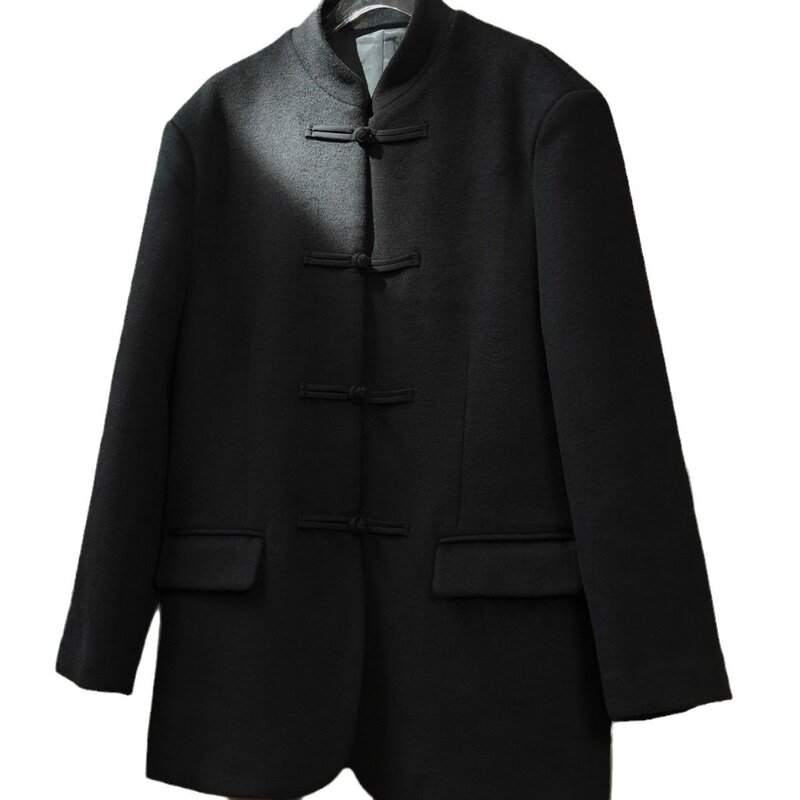 Neues Design im chinesischen Stil mit knopf förmiger Silhouette, Anzug für Wärme, Komfort und lockere Passform, Damen jacke