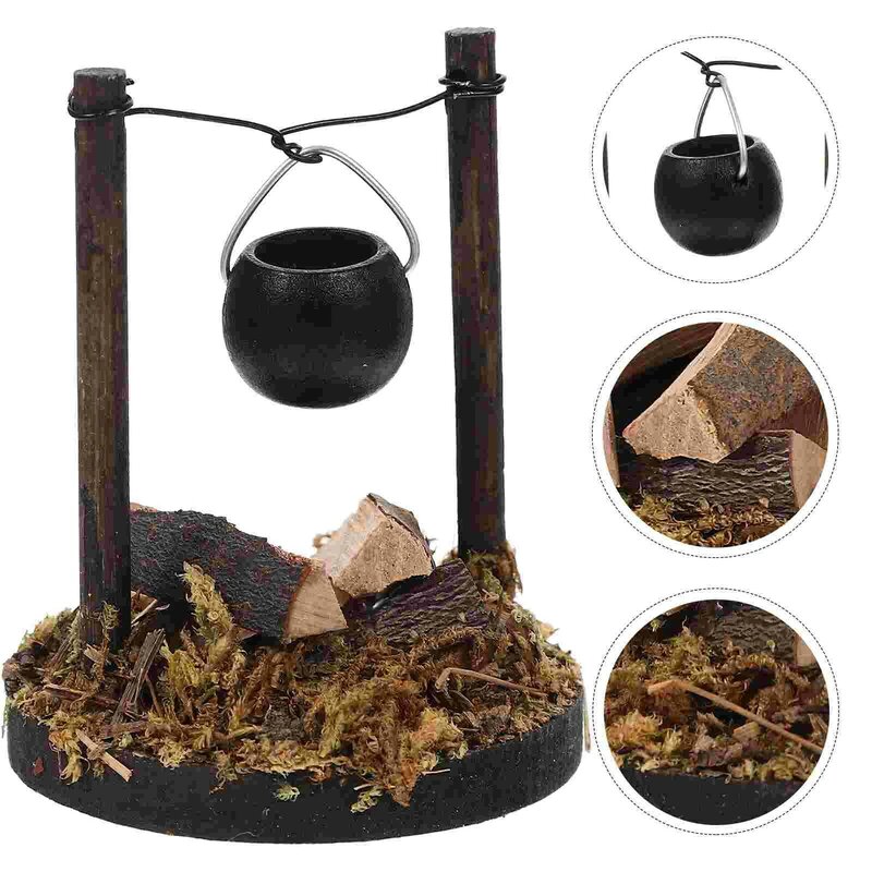 Camping Accessories Stove Pretend Food Firewood Hanging Dollhouse Kitchen Decoration Fairy Gardens Camping