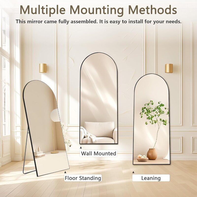 Full Body Mirror for Living Room Bathroom 64"x21" Inch Arch Full Length Mirror Furniture Home Freight free