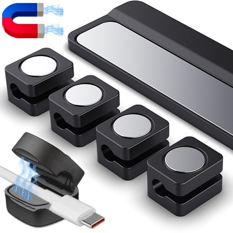Desktop grampos magnéticos fortes do organizador do cabo, suporte do cabo, gestão do cabo, Keeper do fio, casa, escritório, carro