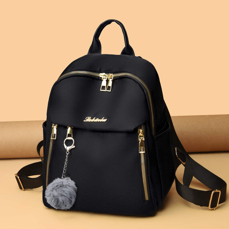 Fashion Waterproof Oxford Backpack Women Black School Bags For Teenage Girls Large Capacity Fashion Travel Tote Daily Backpack