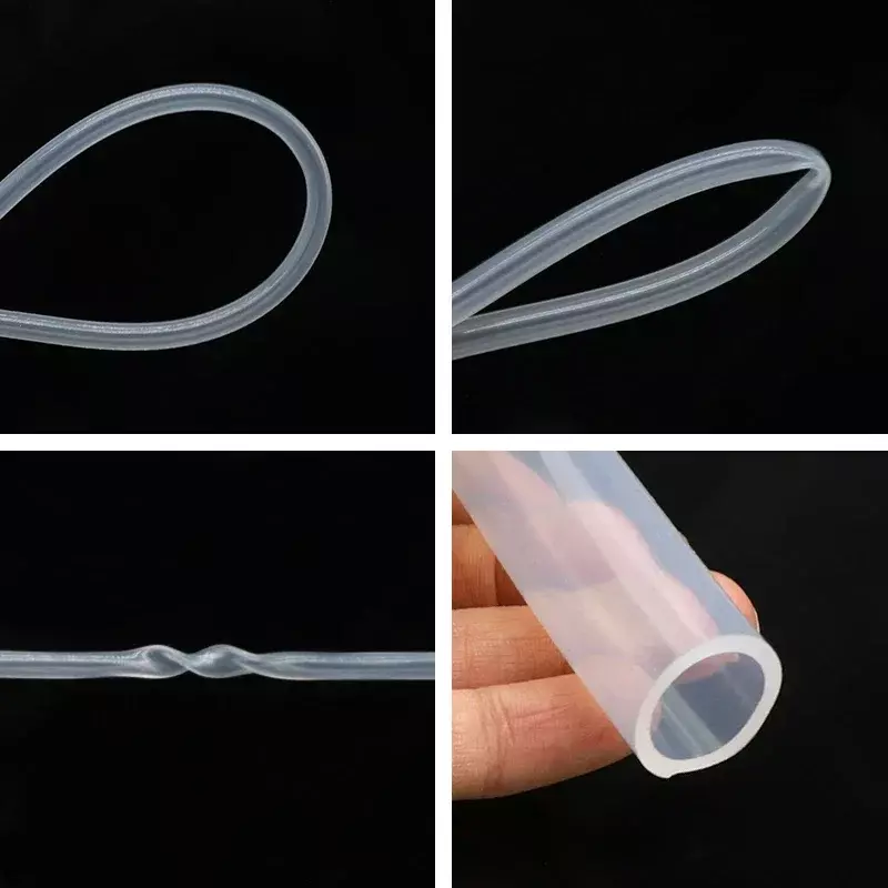 Tuyau en caoutchouc de silicone transparent de qualité alimentaire, tube flexible sans silicone, ID 0.5, 1mm, 2mm, 3mm, 4mm, 5mm, 6mm, 7mm, 8mm, 9mm, 10mm, 12mm, 1 m, 5 m, 10m