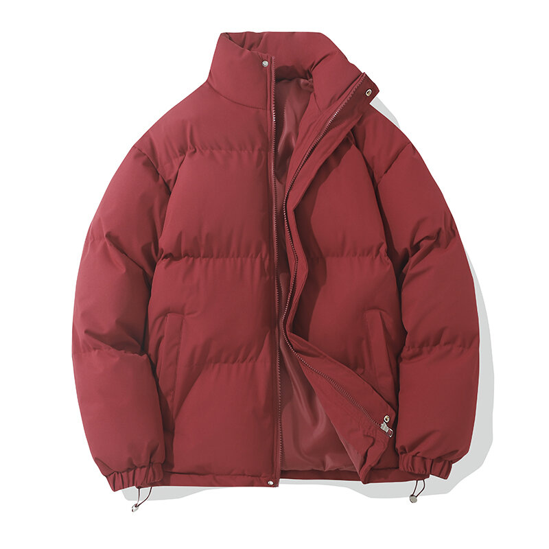 Y2k Herbst und Winter Vintage warme Puffer jacke Frauen High Neck Reiß verschluss Design Baumwolle gepolsterten Mantel abrigo mujer