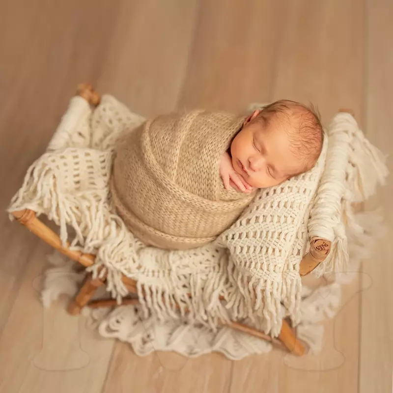 Newborn Photography Prop Accessories Soft Knitted Fringe Blanket Baby Photo Prop, Baby Blanket Children's Photo Props Filler