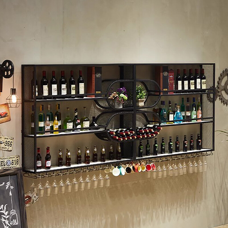 Armoires de bar à whisky industrielles, vitrine moderne unique, armoires à vin de club, étagère murale, meubles de cuisine Botellero V37