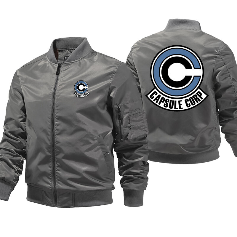남성용 캡슐 Corp 프린트 봄버 재킷, 두꺼운 재킷, 남성용 캐주얼 사이클링 재킷, 지퍼 스트리트웨어, 파일럿 코트, 가을, 겨울