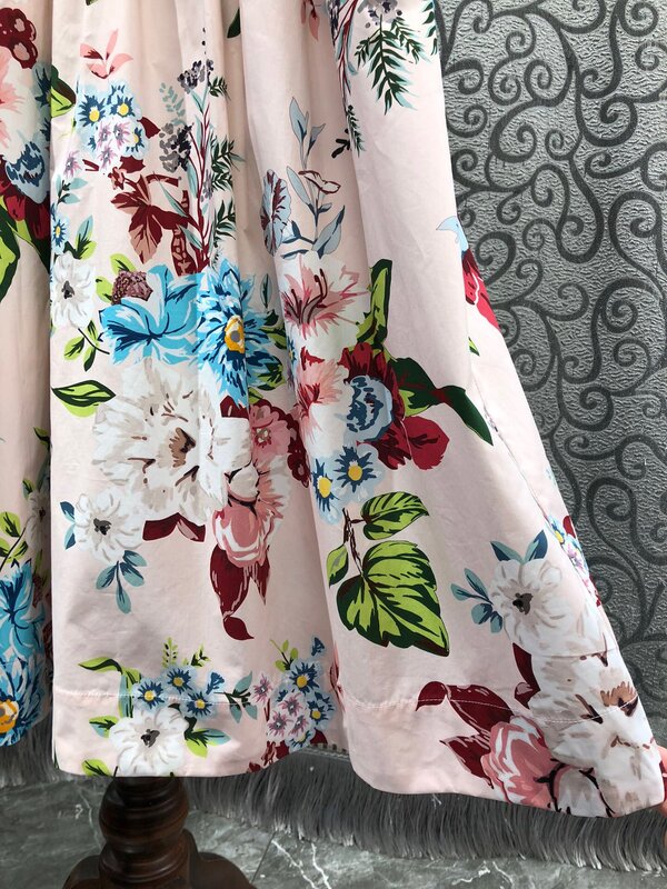 Robe imprimée Zhiwu pour femmes, robes de plage sans bretelles, ceinture vintage, nouvelle arrivée, printemps, été, 2024, 1300