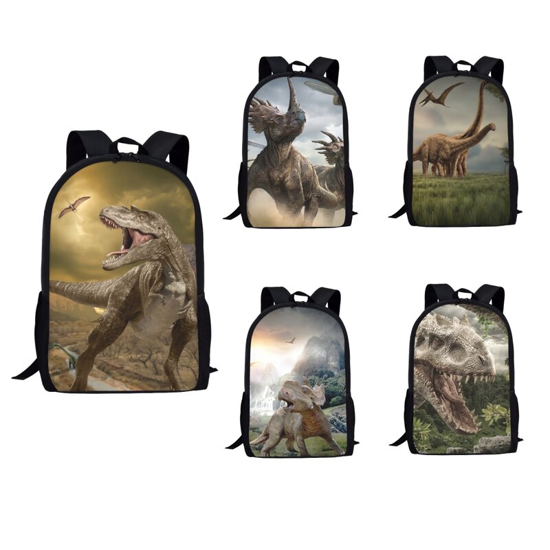 Animals Print Cool Dinosaur School Bags For Boy Casual Middle School Student's Backpack Teenager Laptop Daypack Rucksacks Gift