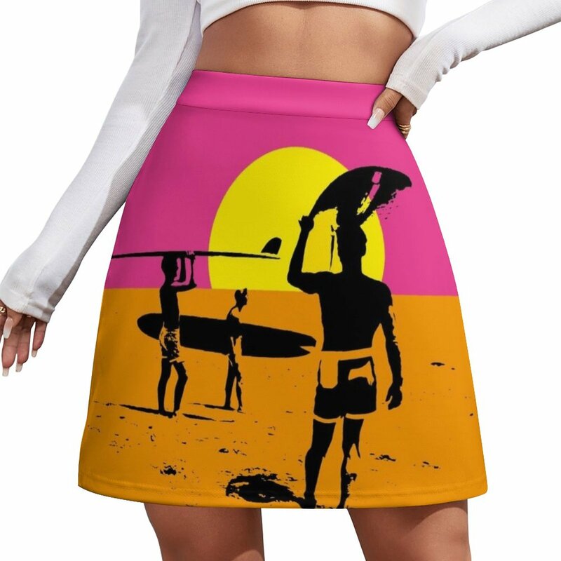 Rok Mini wanita desain terinspirasi musim panas tanpa batas rok untuk wanita