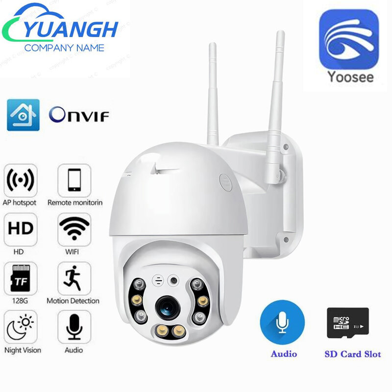 Yoosee-Caméra de surveillance extérieure IP WiFi HD 2MP, dispositif de sécurité sans fil, étanche, avec audio bidirectionnel, vision nocturne, document complet